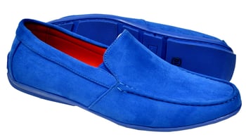 Tayno "Mirp" Royal Blue Vegan Suede Moc Toe Driving Loafers