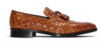 Duca Di Matiste Tirrenea Cognac Calf Weave Leather Tassle Loafer
