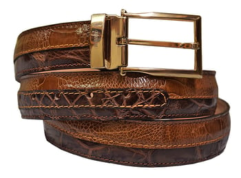 Mauri "Garda" 44255 Land / Cork Genuine Alligator / Ostrich Leg Belt