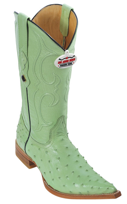 Los Altos Pistachio Genuine All-Over Ostrich 3X Toe Cowboy 