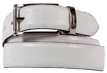 Mauri "100/35" White Genuine Ostrich Leg Belt