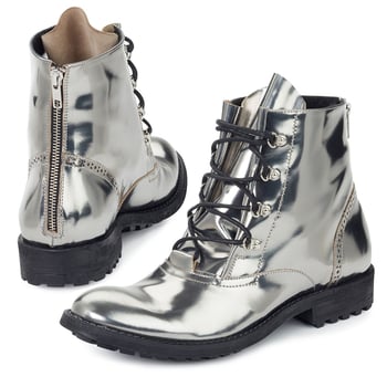 Mauri "Reflex" 4861 Metallic Silver Genuine Calf Leather Boots.