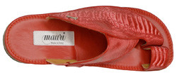 Mauri 1951 Red Genuine Ostrich Leg Sandals