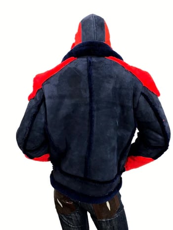 G-Gator 1310 Black Genuine Sheepskin Shearling Belted Motorcycle Racing Jacket