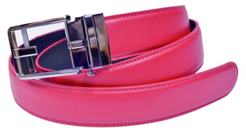 Serpi Fuchsia Genuine European Calfskin Leather Adjustable Track Belt R1