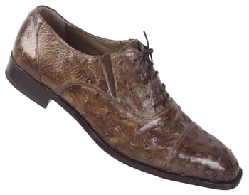 Mauri  "4564/1" Tabac Genuine Ostrich Hand Painted Shoes