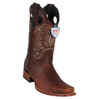 Wild West Walnut  Genuine Rage Leather Square Toe Cowboy Boots 28189940