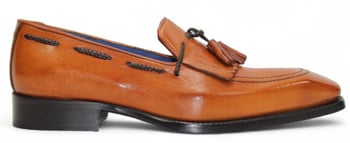 Emilio Franco Tommaso Men's Gold Genuine Italian Calf Leather Tassel Loafers