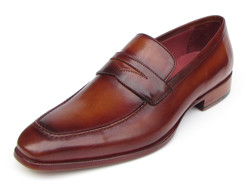 Paul Parkman 067 Tobacco / Burgundy Hand-Painted Loafer Shoes