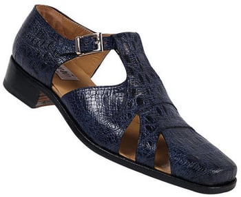 Mauri 4081 Wonder Blue Genuine Lizard Half Shoes