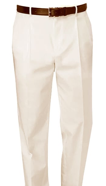 Pronti Off-White Single Pleated Classic Fit Slacks P6048