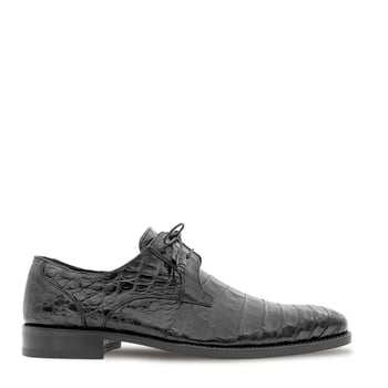 Mezlan "Anderson" Black All-Over Genuine Crocodile Lace-Up Derby Shoes 13584-F.