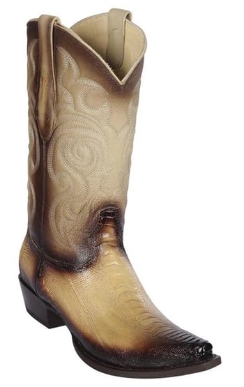 Los Altos Faded Oryx Genuine Ostrich Leg Snip Toe Cowboy Boots 940515