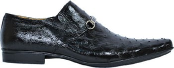 Mauri "Ally" 0225 Black All-Over Genuine Ostrich Shoes With Mauri Bracelet