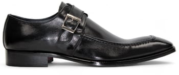 Duca Di Matiste Garda Black Italian Calf Leather Monk Strap Dress Shoes
