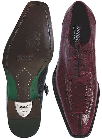 Mauri  "Bellini" 4354/2 Ruby Red Genuine All Over Ostrich Leg Shoes