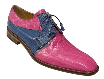 Mauri "2876" Fucsia And New Bleu All-Over Genuine Alligator Shoes