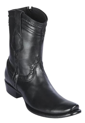 King Exotic Black Genuine Pull Up Leather Dubai Square Toe Cowboy Boots 479B3805