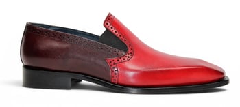 Duca Di Matiste Paliano Red / Burgundy Calf Leather Dress Shoes with Leather Sole