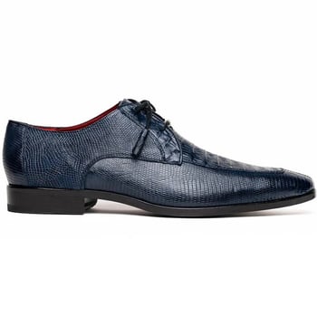 Marco Di Milano "Merida" Navy Genuine Caiman And Lizard Dress Shoes