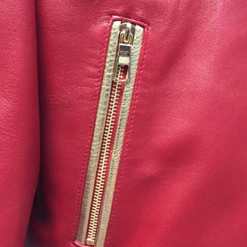 G-Gator Red / Gold Genuine Lambskin Leather Baseball Varsity Bomber Jacket 1051.