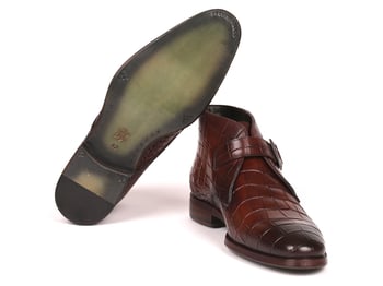 Paul Parkman "9735GBN" Olive / Brown / Navy Italian Calfskin Rubber Soled Oxford Wingtip Boots