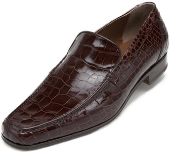 Mauri 3972 Golden Rust All-Over Genuine Alligator Loafer Shoes