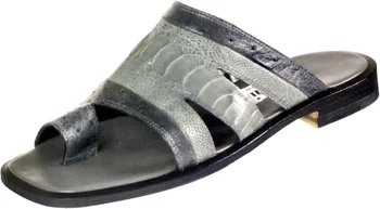 Mauri "Lighthouse" 1465 Medium Grey / Light Grey Ostrich / Ostrich Leg Sandals