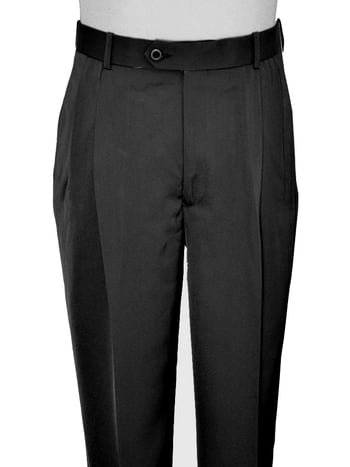 Pronti Black Single Pleated Classic Fit Slacks P6048