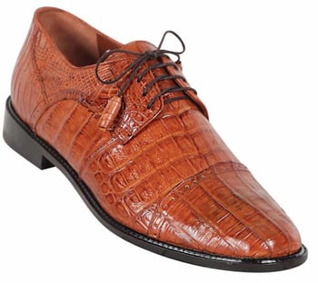 Los Altos Boots Cognac Genuine Caiman Hornback Dress Shoes ZV098203