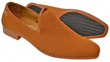 Tayno "Messina" Camel Woven Microfiber Slip-On Loafers