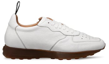 Mezlan Gerardo 21135 White Deerskin Leather Sneaker Handmade in Spain