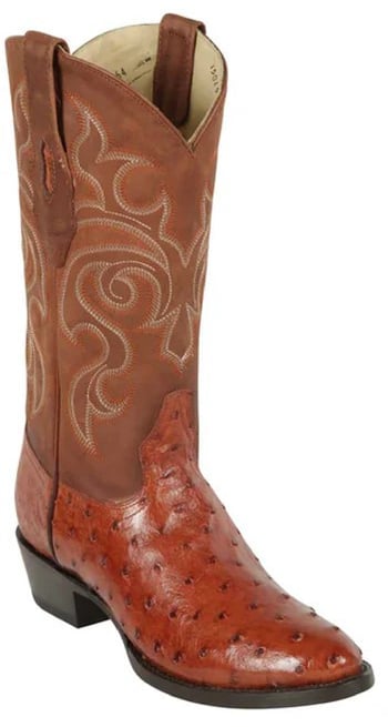 Los Altos Brandy Genuine Ostrich Round Toe Cowboy Boots 650364