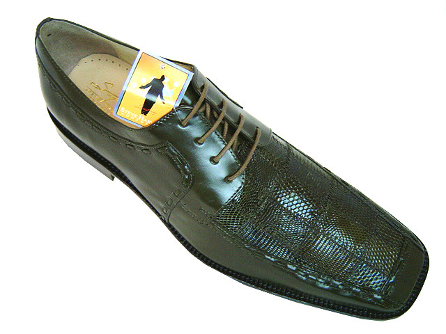 Steve Harvey Collection "Hermosa" Olive Green Lizard Shoes