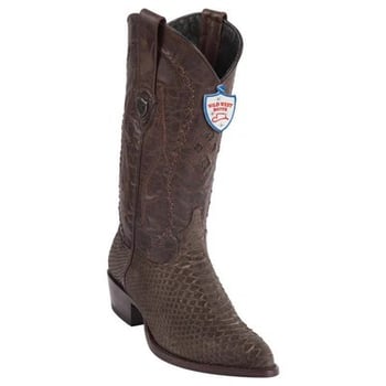 Wild West Brown Suede Genuine Python J Toe Cowboy Boots 299N5707