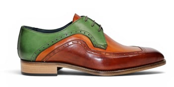 Duca Di Matiste Velletri Brown Combo / Green Calf Leather Dress Shoes