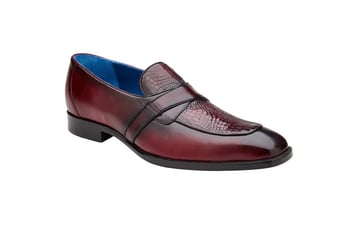 Belvedere "Tornado" Ant. Burgundy Genuine American Alligator and Italian Calf Slip-on Shoes R74.