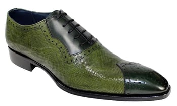 Duca Di Matiste Marino Olive Calfskin Lace-Up Oxford Shoes (Men's)