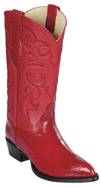 Los Altos  Red Genuine Eel SKin J Toe Cowboy Boots 990812