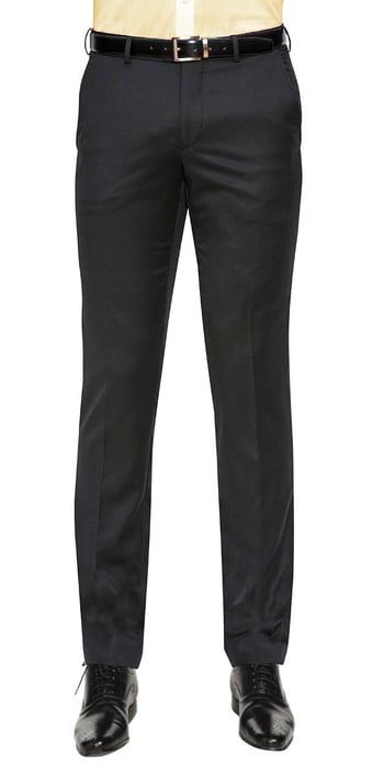 Pronti Black Flat Front Slim Fit Dress Slacks P3486