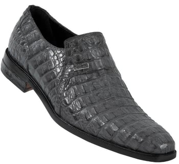 Mauri  "4477" Medium Grey All-Over Genuine Hornback Crocodile Shoes