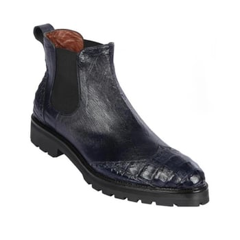 Lombardy Mens Navy Blue Genuine Caiman Belly Y Smooth Ostrich High Top W/ Wingtip ZlM078210