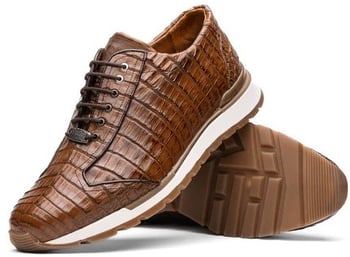 Marco Di Milano Alonzo Bay Apache Men's Genuine Crocodile Lace-Up Sneakers
