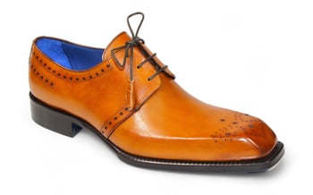 Emilio Franco "Lando" Gold Genuine Italian Calf Leather Lace-Up Dress Shoes.