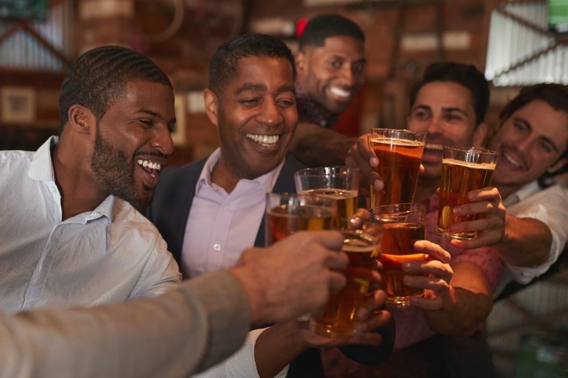 Men enjoying the Bachelors party