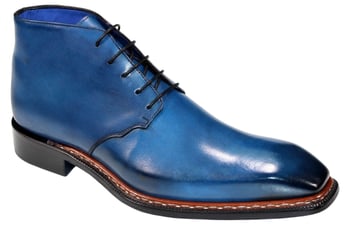 Emilio Franco "Rocco" Blue Genuine Italian Calf Leather Dress Ankle Boots.