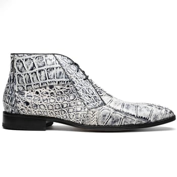 Marco Di Milano Pietro Newspaper Genuine Alligator Lace-Up Boots