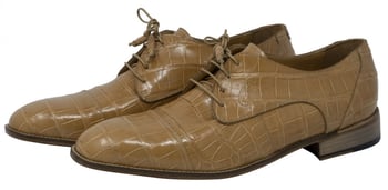 Mauri "Cathedral" 4896 Dune Genuine All Over Baby Alligator Lace-up Shoes.