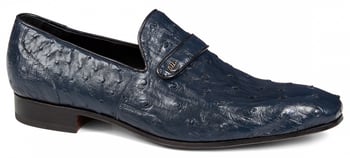 Mauri "4753/1" Wonder Blue Genuine All Over Ostrich Loafer Shoes..