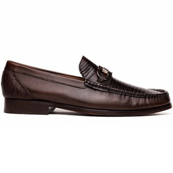 Marco Di Milano "Enzo" Brown Genuine Lizard Loafer